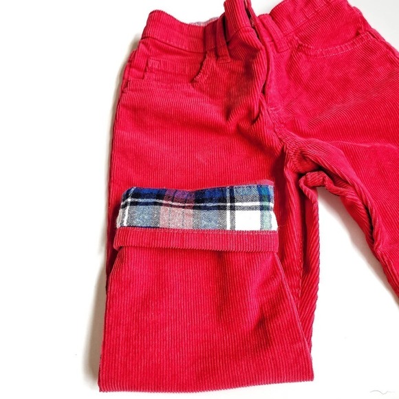 Gymboree 2T Holiday Red Cords Plaid Cuff Tartan - Picture 3 of 4